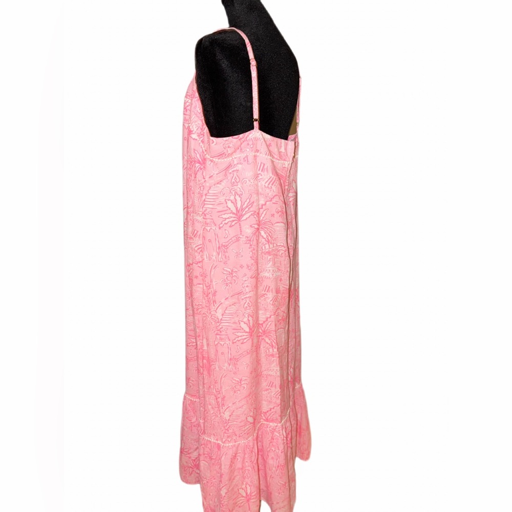 Like New Lilly Pulitzer Rozalie Linen Pink and white maxi dress- size 16 🩷 - Picture 7 of 16